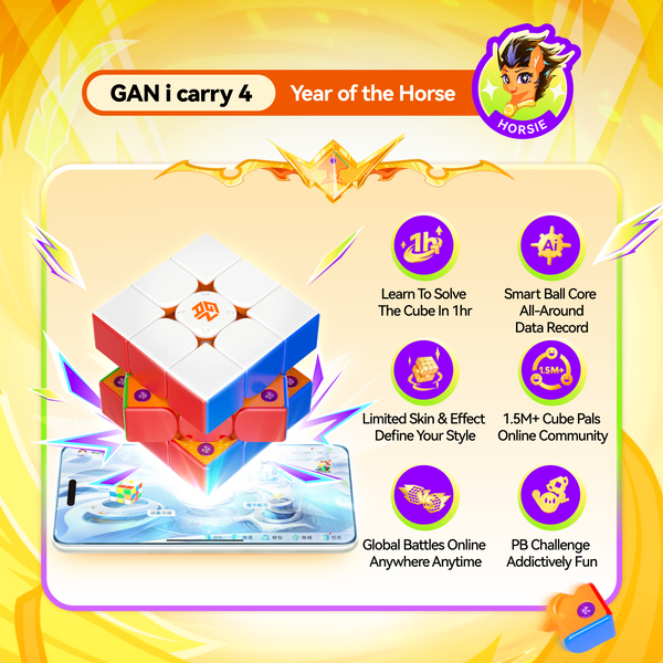 GAN 356 i Carry 4 Magnetic 3x3 Smart Cube (2026 CNY Year of the Horse Edition)