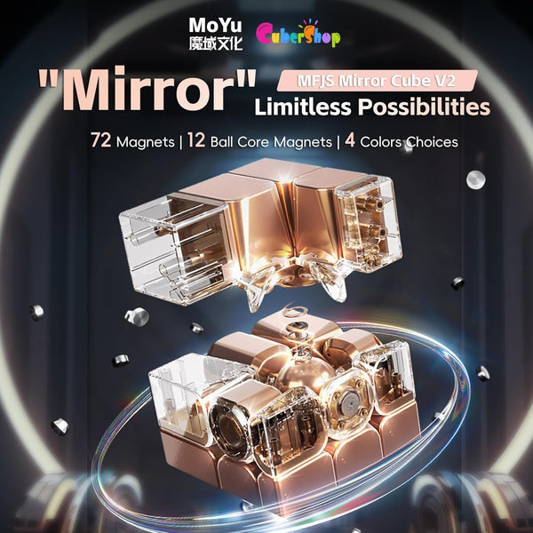 Moyu Mirror Cube V2 Blue UV Coated Magic Cloth Version