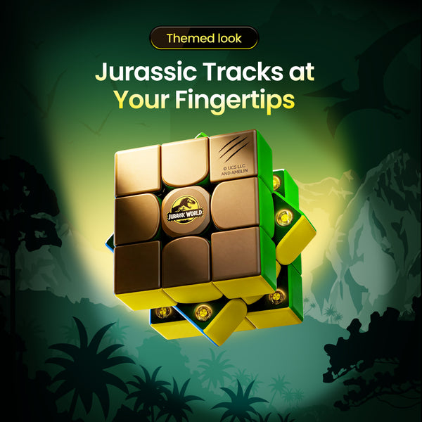 Jurassic World themed colours and claw-mark cube details