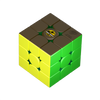Jurassic World logo on solved brown face with yellow and green sides