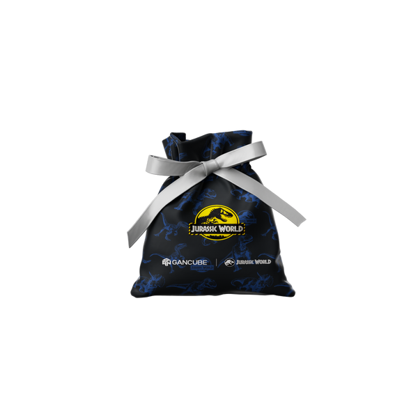 Jurassic World themed cube bag with ribbon