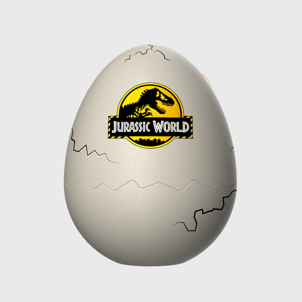 Jurassic World dinosaur-egg-shaped GANBOX front view