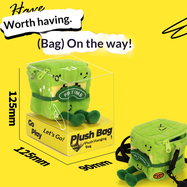 YJ PB Time Plush Crossbody Cube Bag