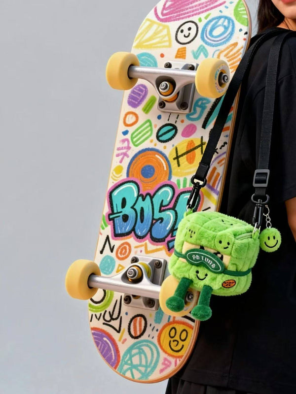 YJ PB Time Plush Crossbody Cube Bag