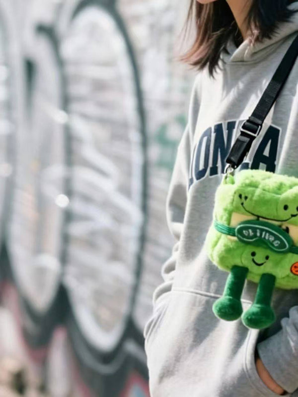 YJ PB Time Plush Crossbody Cube Bag