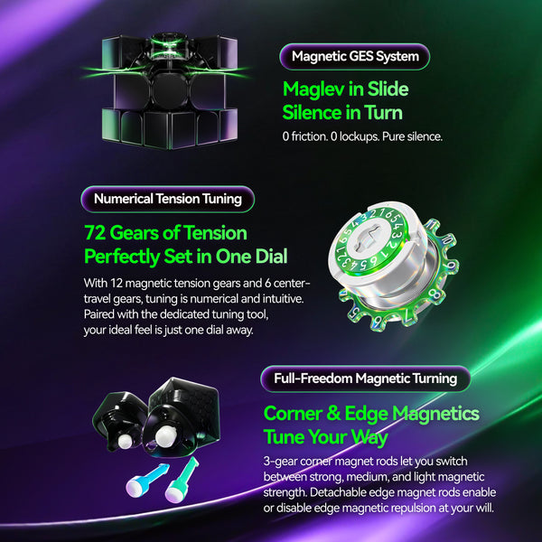 GAN 17 MagDrive UV Coated 2026 Flagship 3x3 Speeed Cube (196-Magnet MagLev)