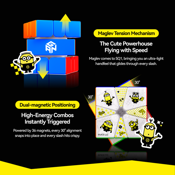 GAN SQ-1 MagLev UV Minions Edition Square-1 Speed Cube