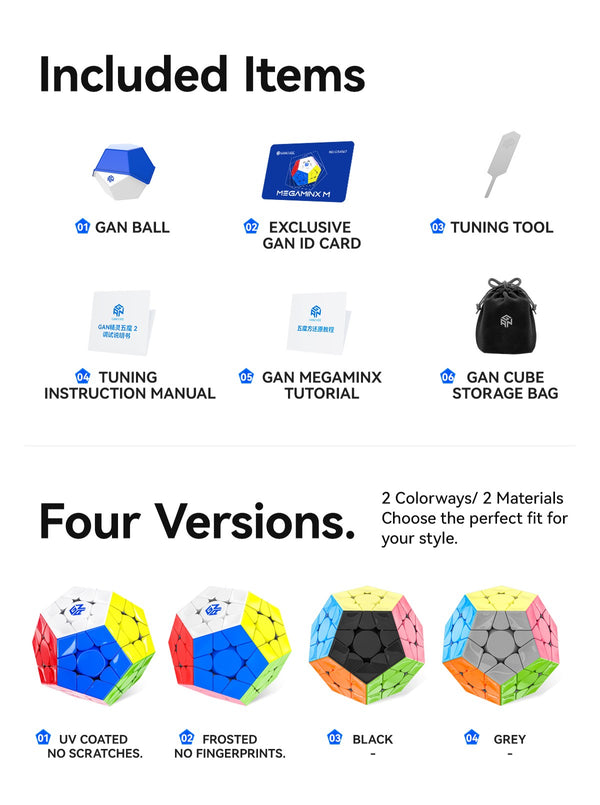 GAN Megaminx V2 UV Coated Speed Cube (Black Version)