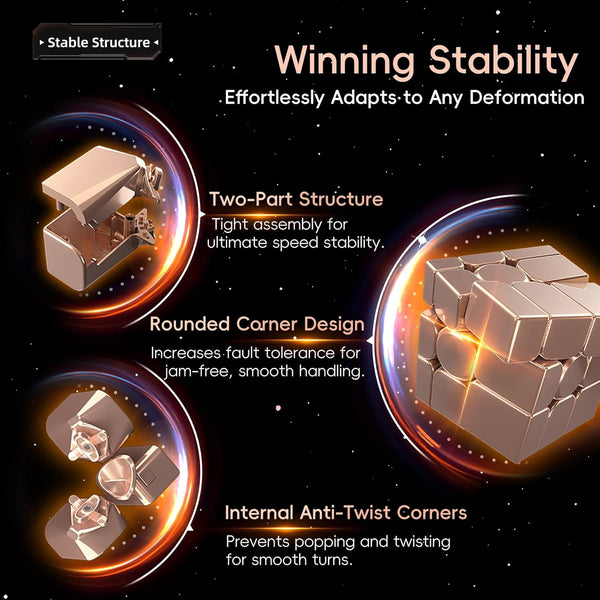 Moyu Mirror Cube V2 Ball-Core Rose Gold UV Coated Magic Cloth Version