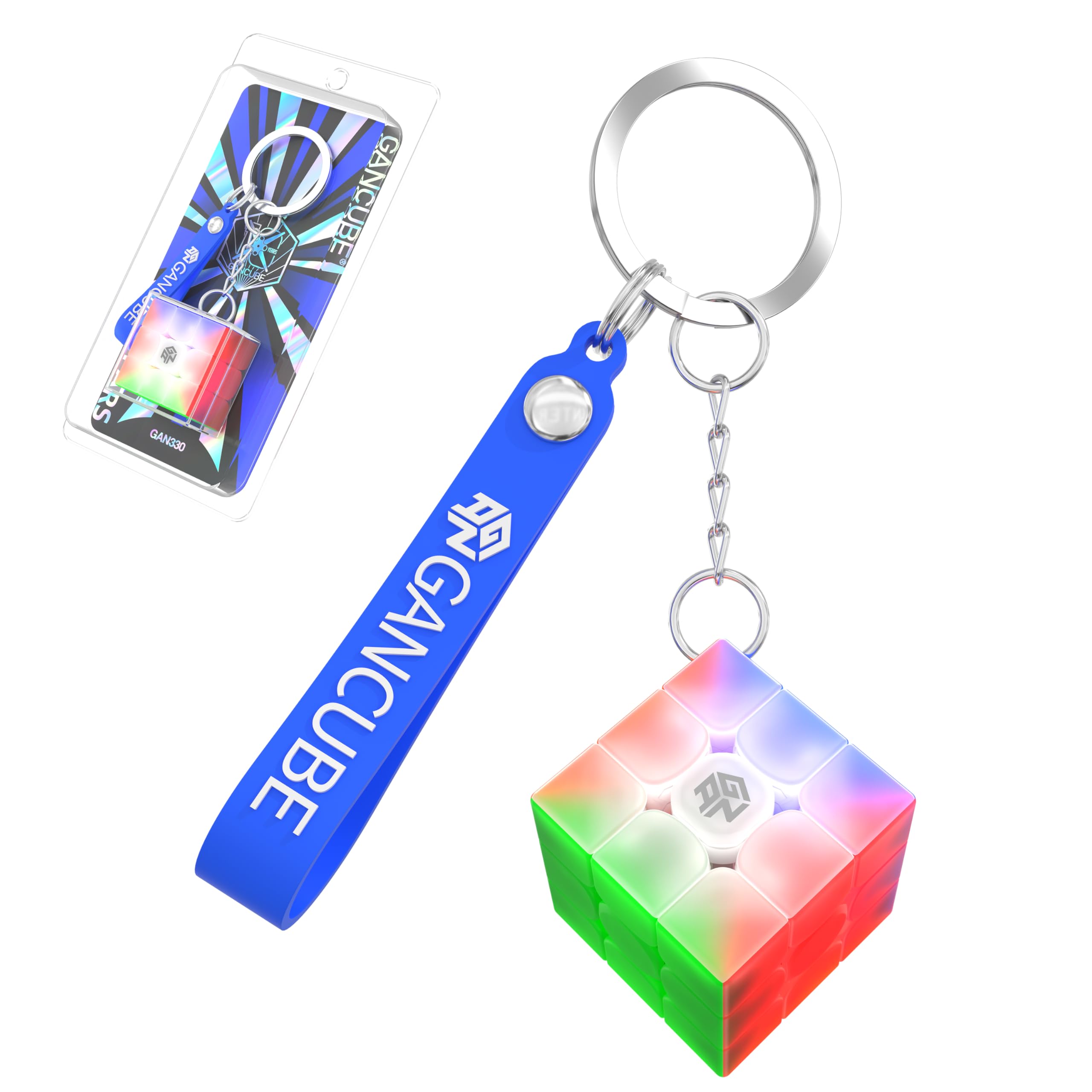GANCUBE GAN 330 Mini Keychain Speed Cube (10th Anniversary Special Version)