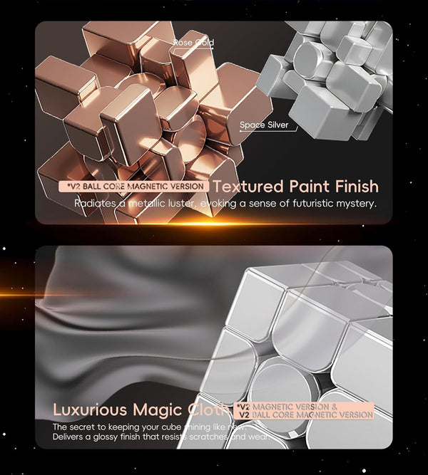 Moyu Mirror Cube V2 Ball-Core Rose Gold UV Coated Magic Cloth Version