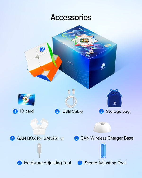 GAN 251 Ui 2x2 Smart Cube (Wireless Charging Flagship Edition)
