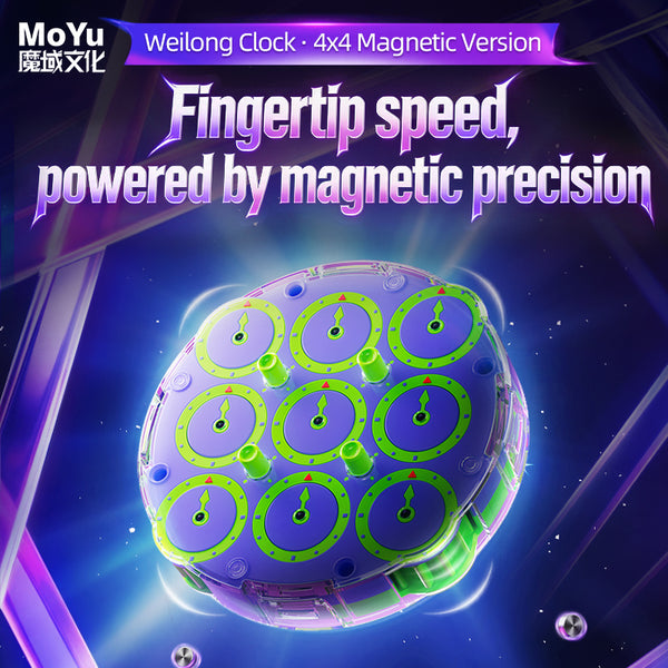 MoYu WeiLong 4x4 Magnetic Clock (Obsidian Black Version)